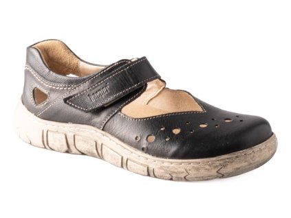 Dámské kožené polobotky Kacper černé 28466 K