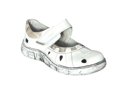 Dámské kožené polobotky Kacper bílé 27689 K