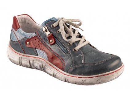 Dámské kožené polobotky Kacper modré 28195 K