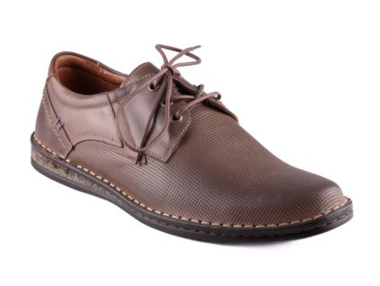 Pánské kožené polobotky Dapi hnědé 15546 G