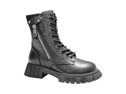 Dámská kožená kotníková obuv Dapi černá 28812 G