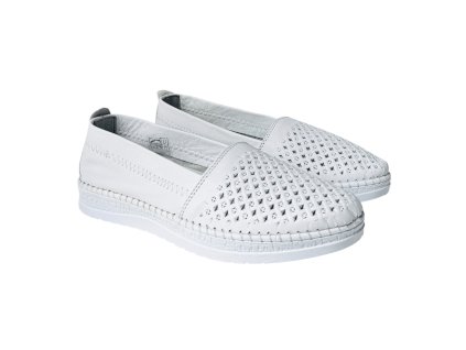 Dámské kožené mokasíny Dapi bílé 28970 G
