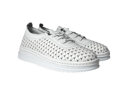 Dámské kožené polobotky Dapi perfor. bílé 28971 G