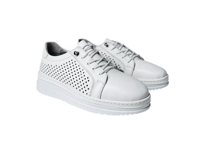 Dámské kožené polobotky Dapi bílé 28972 G