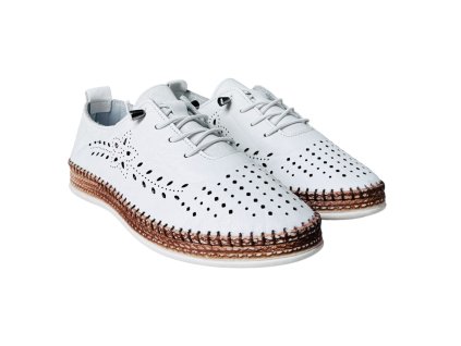 Dámské kožené polobotky Dapi bílé 28976 F