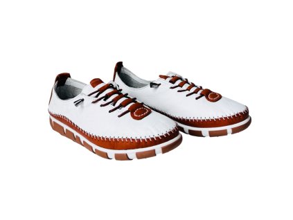 Dámské kožené polobotky Dapi bílé 28978 G