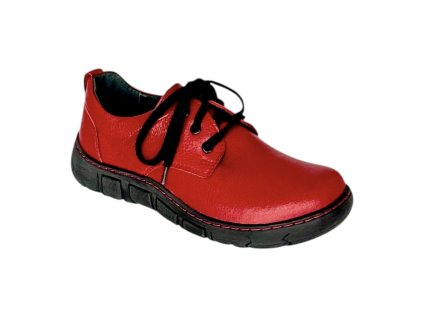 Dámské kožené polobotky Kacper červené 28991 K