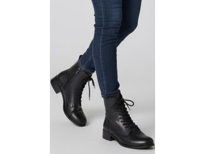 Dámská kožená kotníková obuv Dapi černá 29019 F