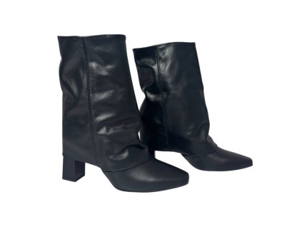 Dámské kožené kozačky Dapi černé 29021 F