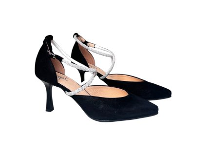 Dámská kožená společenská obuv Dapi černá 29026 F