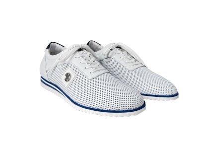 Pánské kožené polobotky Dapi bílé perfor. 15894 F/G