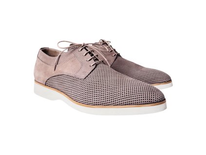 Pánské kožené polobotky Dapi béžové perfor. 15897 F/G