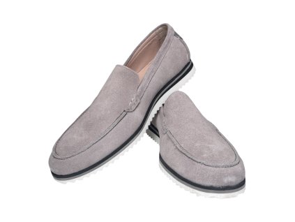 Pánské kožené mokasíny Dapi šedé 15899 G