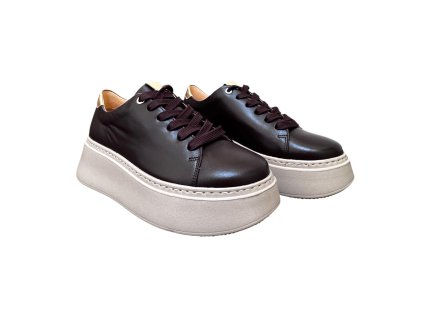 Dámské kožené polobotky Dapi hnědé 29037 G