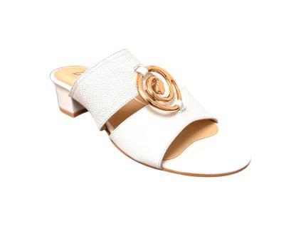 Dámské kožené pantofle Dapi bílé 28969 G