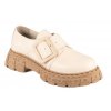 Dámské kožené mokasíny Dapi béžové 28327 F