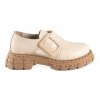 Dámské kožené mokasíny Dapi béžové 28327 F