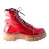 Kožená lakovaná kotníková obuv Dapi červená 28781 G