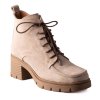 Dámská kožená velurová kotníková obuv Dapi béžová 28782 G