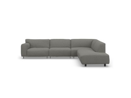 Olivově šedá modulová sedačka do L pro 4 osoby