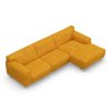 Hořčicová designová sedačka pro 3 osoby