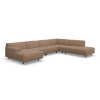 Elegantní přírodní hnědá hnědá modulová sedací souprava - Vesta