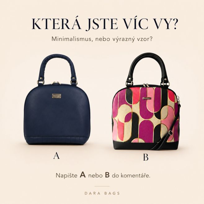 Dvě kabelky. Dva úplně jiné styly. ✨ Která jste víc vy? A – čistá, elegantní, nadčasová B – výrazná, hravá,...