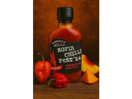 Pálivá omáčka Carolina Reaper s rumem a broskví