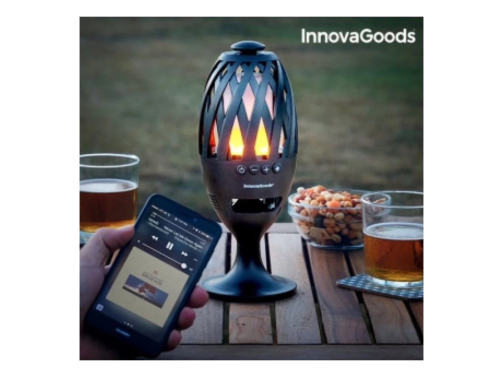 led fakla s bluetooth reproduktorom innovagoods 700x700