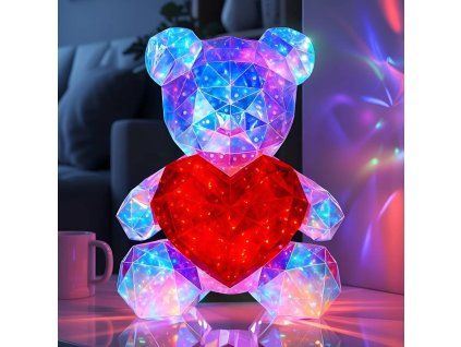 LED svietiaci medvedik s 3D efektom