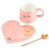 damska darcekova sada ruzova salka tanierik a lyzicka