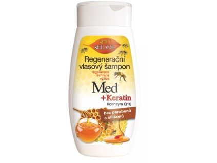 BIO BIONE Regeneračný vlasový šampón Med + Keratin 260 ml