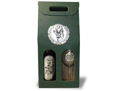 Darčekový set Exclusive 1/1 pre poľovníkov srnka - červené víno