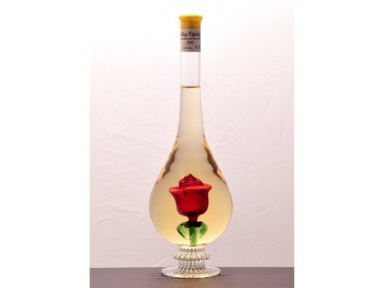 Ozdobná fľaša kvapka v nej figúra - ruža