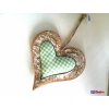 Dekoračné Drevené Srdce + zel.látka stred 25cm, 10,90€, 001ART12019HAR