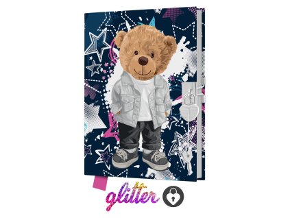 pamatnik junior 14x18 cm 80 list cisty so zamkom teddy bear