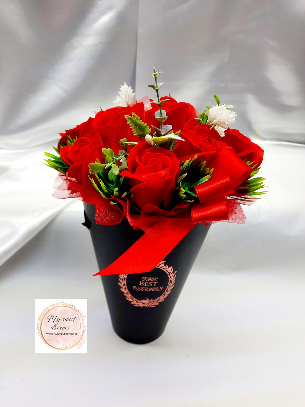 Mydlová kytica-Ruže v boxe 10238
