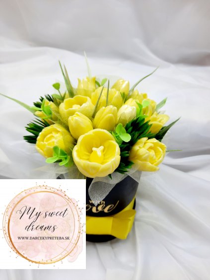 Mydlová kytica-žlté tulipány