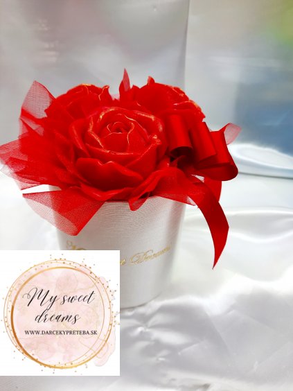 Mydlová kytica-Ruže v boxe 10258