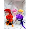 Mydlová kytica-Darček Puky ruží v boxe - kytica z farebných ruží  10305