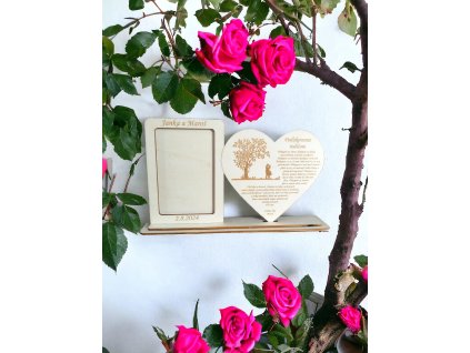 Poďakovanie rodičom s ramikom na fotku a motívom stromu