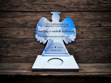 Anjel na sviečku farebný