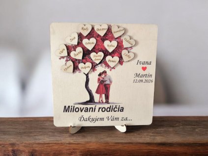 Poďakovanie tabuľa červené