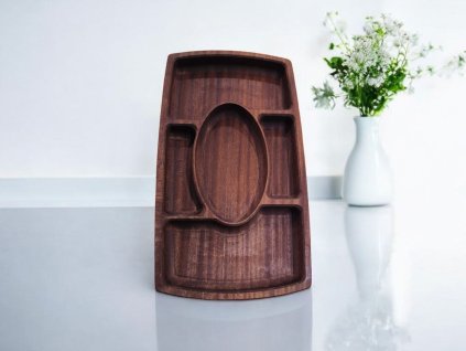 Luxusný mahagónový podnos solitér