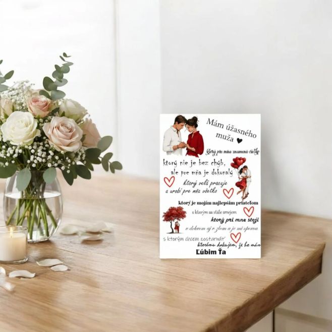 Pripravili sme si pre Vás súťaž o tabuľku na Valentína ktorú vieme upraviť podľa vašich požiadaviek !!♥️ Variant pre muža...