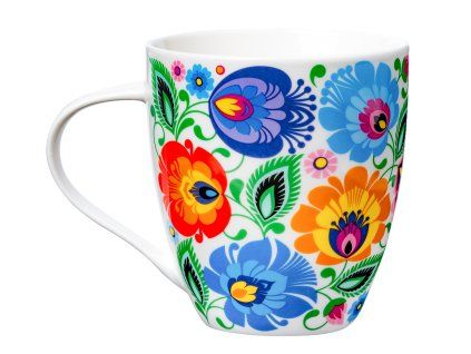 folk kubek stefan duzy 500 ml lowicki bialy 1676