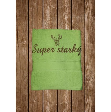 Vyšívaná osuška s nápisom Super starký