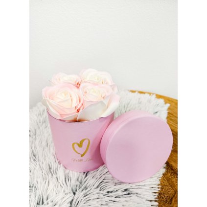 Darček pre ženy - Flower box With love broskyňa