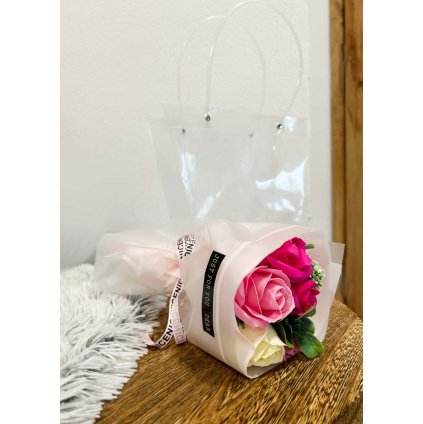 Kytica mydlových ruží Style Pink v taške