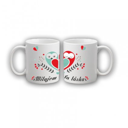 Hrnček Milujem ťa láska - sovy